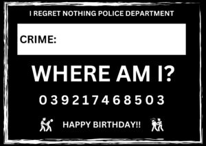 Novelty Mugshot Crime Card - Where Am I?