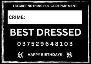 Novelty Mugshot Crime Card - Best Dressed