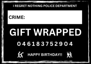Novelty Mugshot Crime Card - Gift Wrapped