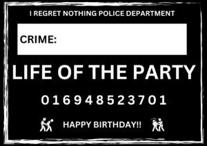 Novelty Mugshot Crime Cards