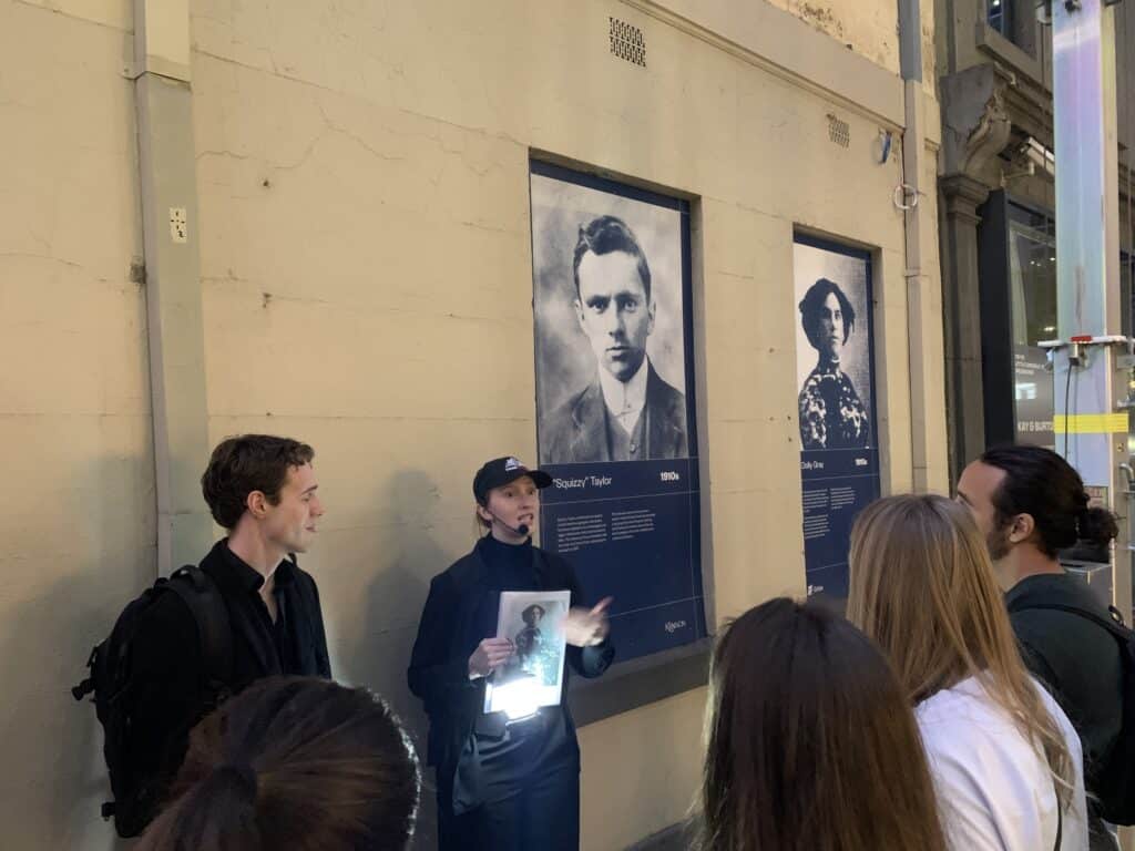 Group listening to a true-crime story