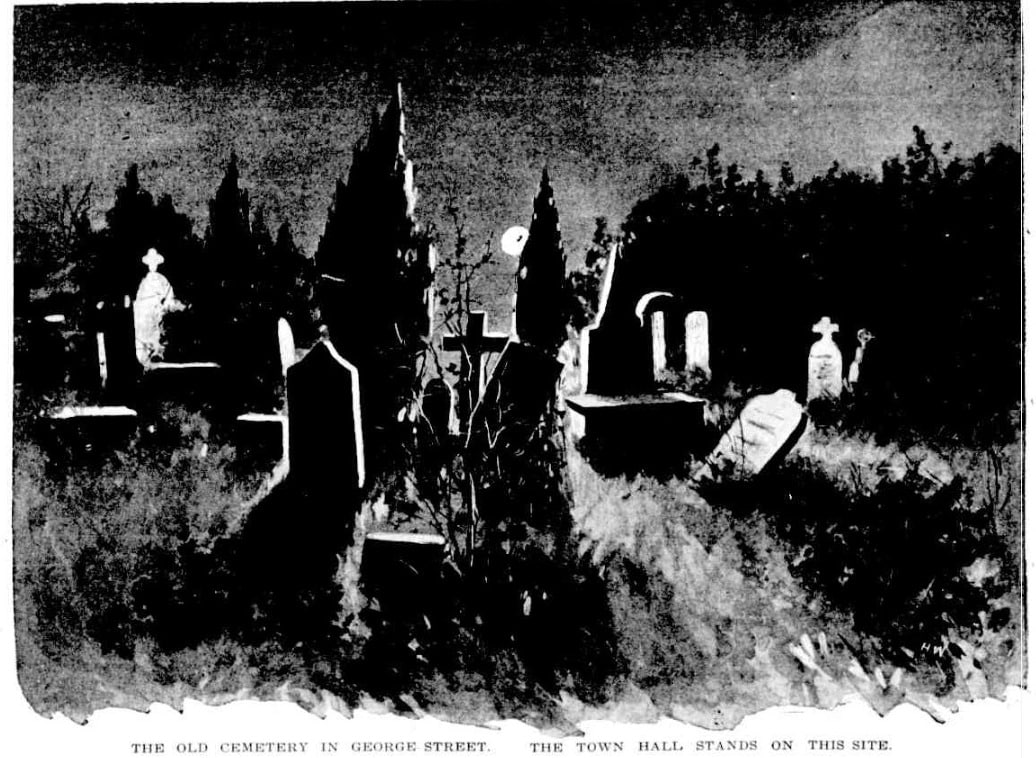 Old Sydney burial ground historic cemetery illustration