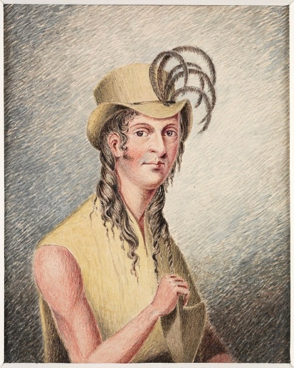 Portrait of Friday Fletcher October Christian son of Bounty mutineer Christian Fletcher 1814 by John Shillibeer
